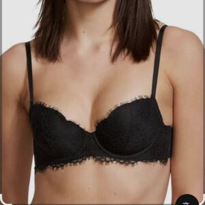 Victoria's Secret Dream Angels Lightly Lined Lace Demi Bra Black 32D